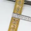 4,6cm Estilo Étnico Renda Bordada Acabamento Veludo Bordado com Lantejoulas Artesanal Borda Dourada Patchwork Acessórios Hanfu Transfronteiriço