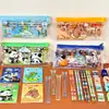 Conjunto de lápis infantil, prêmio de volta às aulas, presente para alunos em sala de aula, conjunto de caixa de presente de aniversário, atacado de pequenos presentes