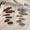 Pinza para el pelo de niña con estampado de leopardo Y2K, Pinza retro de alta gama para mechones laterales, Pinza para el pelo sin costuras en la frente, Accesorio para el pelo, Estilo nuevo para mujer