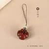 Colgante para Teléfono Móvil de Cacahuete Tallado en Sándalo, Llavero de Coche para Hombre y Mujer, Colgante de Madera Maciza de Cacahuete y Caqui, Regalo Creativo