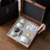Juego de Té de Cinco Hornos Famosos Cerámica Kung Fu Juego de Té Taza de Té Caja de Regalo de Negocios Juego de Regalo Personalizado