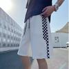 Roupas Masculinas Estilo Japonês Lu Coreano Shorts Xadrez Tendência Masculino Verão 2024 Novo Estilo Costura Esportiva Estilo Ins Calça de Cinco Quartos