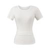 Ropa de Mujer al por Mayor para Exportación Transfronteriza 2025 Verano Estilo Europeo y Americano Cuello Redondo Manga Corta Color Puro Slim Camiseta Tops para Mujer Z625283