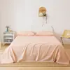 Sábana Bajera de Algodón Puro Color Sólido Simple Estilo Japonés Sábana Bajera Ajustable Pieza Única Colcha de Algodón Puro Individual/Doble 1.5/ 1.8m Ropa de Cama 2025