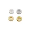 Color Dorado Real 18K Conservación Color Micro Incrustación Cuadrado Zircón Perla DIY Pulsera Cubo Perla Collar Rueda Perla Separador Material C45
