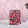 Bolsa de Regalo de Papel Kraft para el Día de San Valentín, Bolsa de Papel Roja Rosa con Forma de Corazón, Bolsa para Empaquetar Recuerdos de Boda, Bolsa de Regalo de Cumpleaños