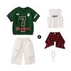 Roupas de Moda Hip-Hop Verão Infantil Rua Americana Meninos Hip-Hop Meninas Frescas Manga Curta Roupas Hiphop Infantis
