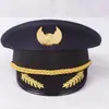 Chapéu de Capitão Personalizado para Homens e Mulheres, Chapéu de Piloto, Comissário de Bordo Estrangeiro, Chapéu Grande de Comissário de Bordo, Feito Sob Medida