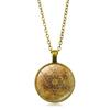 Collar con colgante de flor de la vida con mandala de Sri Lanka, gema del tiempo, joyería para mujer, cadena de lana retro, venta al por mayor