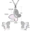 Popular conjunto de joyería de comercio exterior, pendientes y collar de acero inoxidable de lujo ligero con forma de círculo y concha, conjunto de accesorios exquisito y elegante para mujer