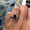 Prata Chen jóias Temu Europa e Estados Unidos cross-border e-commerce safira azul casamento anel de noivado senhoras anel atacado