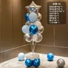 Decoraciones de Piso de Árbol de Globos Azules para Niños para Montaje de Fiesta de Cumpleaños de Bebé, Decoraciones de Mesa para Ambiente de Fiesta y Columnas de Pie