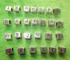 Accesorios para Joyería DIY de Aleación Retro Agujero Grande Aleación Letra Perlas Sueltas Cuadrado Letra Inglesa Perlas de Aleación
