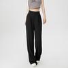Pantalones Marrones de Pierna Ancha Estrecha para Mujer Primavera 2024 Nuevo Dosis Cintura Alta Suelto Pequeño Recto Casual