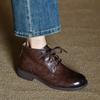 Principalmente Recomendadas Botas Marrones de Estilo Martin para Mujer, Botas Cuadradas para Mujer, Botas de Cuero Estilo Británico, Botines con Cordones, Zapatos para Mujer, Botines Bajos de Punta Redonda