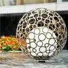 Escultura de Bola Oca Luminosa de Aço Inoxidável Globo de Metal Fonte de Água para Praça Externa Ornamento de Paisagem de Jardim