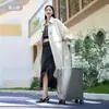 Hecho en Tokio, Hecho en Tokio, Maleta Ligera de Apertura con un Clic, Maleta de Trolley, Maleta de Cabina, Plata Montaña Nevada