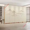 Biombo moderno de estilo chino simple para sala de estar, entrada, oficina, hotel, ventilador eléctrico plegable