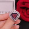Traje de Tesoro de Color de Lujo Europeo y Americano Transfronterizo Lujo Ligero Diamante Completo Diamante de Alto Carbono Incrustado Colgante de Amatista Anillo Abierto para Mujer