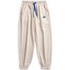 Pantalones deportivos tipo gofre para hombre, pantalones largos casuales gruesos de primavera, diseño moderno de calle alta, pantalones deportivos con abertura y lazo en el tobillo