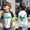 Camiseta de Manga Corta de Algodón Puro para Niños y Niñas, Nueva Moda de Verano para Bebés y Niños, Top Elegante, Camiseta Básica con Bloques de Color para Bebé, Camiseta de Moda