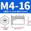 SO-M2M3M4M5M6M8 Remache Hexagonal Galvanizado de Agujero Pasante Placa de Presión Tuerca de Chapa Columna Espárrago de Acero al Carbono