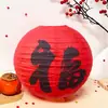 Farolillos Rojos de Boda con Caracteres Chinos, Farolillos de Papel con Caracteres de Felicidad y Bendición, Decoraciones Colgantes, Accesorios, Decoración de Habitación de Boda