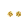 Pendientes Metálicos de Flor Populares de Estilo Fresco Transfronterizos Europeos y Americanos para Mujer Estilo Hong Kong Retro Ins Tendencia Pendientes de Camelia