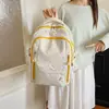 Mochila estilo ins coreano com estampa de estrelas para mulheres, grande capacidade, adequada para meninas do ensino fundamental e estudantes do ensino médio, mochila casual para viagem