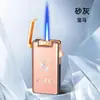 Isqueiro Portátil de Disparo Direto com Aparência Premium, Padrão Aurora Colorido da Moda, Isqueiro à Prova de Vento com Chama Azul, Venda por Atacado de Presentes