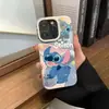 Funda para Teléfono Móvil de Dibujos Animados Ángel Sombra Stitch iPhone15 Apple 14promax 13 Cáscara de Trigo 12 Pareja 11