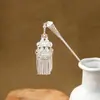 Grampo de Cabelo Estilo Étnico com Franjas Geométricas Vazadas, Grampo de Cabelo Moderno com Gotejamento de Óleo em Formato de Gota d'Água, Acessório de Cabelo Hanfu para Mulheres