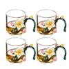 Novo Conjunto de Chá Kung Fu Criativo Esmalte Flor de Damasco Copo Reto Pequena Xícara de Chá Casa Negócios Bule Separação Chá Água