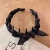 Faixa de Cabelo Pente de Dentes Trançado Qimin para Mulheres Sair com Presilha de Cabelo Alta Caveira Doce e Elegante Faixa de Cabelo com Laço Trança