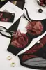 Artículo popular de comercio exterior: Lencería sexy de encaje ultra fina estilo francés para tallas grandes de mujer, minimiza los bustos grandes y previene la flacidez, conjunto de sujetador