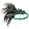 Diadema de Plumas de Pavo Real de los Años 20 Tocados Novia Gatsby Fiesta de Baile Banquete Tocados de Plumas Retro Europeo y Americano