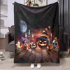 Venda Quente Amazon Halloween Manta de Flanela para Soneca Confortável Macia Impressão Digital Casual Manta de Ar Condicionado Atacado