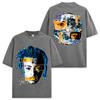 Camiseta de manga corta con estampado XXX TENTACION de hip-hop retro transfronterizo estadounidense, de algodón pesado lavado y cuello pequeño.
