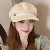 Boina Versátil Retro Adelgazante para Mujer Primavera Otoño Británica Circunferencia de Cabeza Grande Sombrero Octogonal Gorra Plana de Periodista Japonés