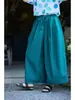 Estilo Nuevo de Verano Retro Original para Mujer Color Azul Pavo Real Algodón Puro Ligero Holgado Casual Pantalones tipo Zanahoria