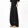 Pantalones finos de seda helada para hombre de verano 2025, pantalones casuales rectos holgados con caída, pantalones de vestir grises