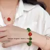 Miçanga Verde Jade Malaio Temperamento Fashion Branqueador Versátil Pulseira Retrô Novo Chinês Simples Temperamento Mulher
