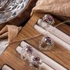 Joyas para uñas anillo en la punta del dedo anillo de diamante cadena aleación incrustado strass Súper hada Red social lujo joya de diamante explosiones