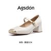 Sapatos de Salto Alto Estilo Chinês Augu Shiden Novos para Mulheres 2026 Novos Sapatos de Salto Bloco Quadrados de Verão para Combinar com Saias Sapatos Mary Jane