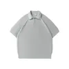 Camisa Polo de Punto Casual Nanxia, Camiseta de Manga Corta de Lujo Ligero para Negocios Casuales para Hombre, Top de Marca de Moda para Hombre con Cuello de Solapa
