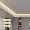 Perfil de Cierre de Pared con Bisel de 45 Grados, Delgado como el Ala de una Cigarra, Canaleta de Luz Luminosa para Techo Suspendido de Sala de Estar, Tira de Luz Reflectante para Lavado de Pared