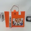 Bolsa de fieltro roja de moda hecha a medida, Año del Cordero, Bolso de mano de fieltro de gran capacidad para compras, Bolso de fieltro de moda