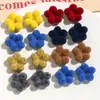 Otoño e Invierno Felpa Flocado Lindo Colorido Flores Flor de Cinco Pétalos Accesorios de Joyería Diadema DIY Pasadores Pendientes Joyería para Mujer
