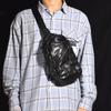 Design plissado personalizado vintage couro genuíno homens crossbody saco peito primeira camada couro de vaca commuter Lazer ao ar livre saco de equitação
