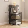 Mesa Lateral de Arte de Hierro Moderna Simple de 30 cm Gabinete Pequeño de Mesita de Noche Alternativa para Dormitorio Mesita de Noche Estantería Gabinete de Almacenamiento